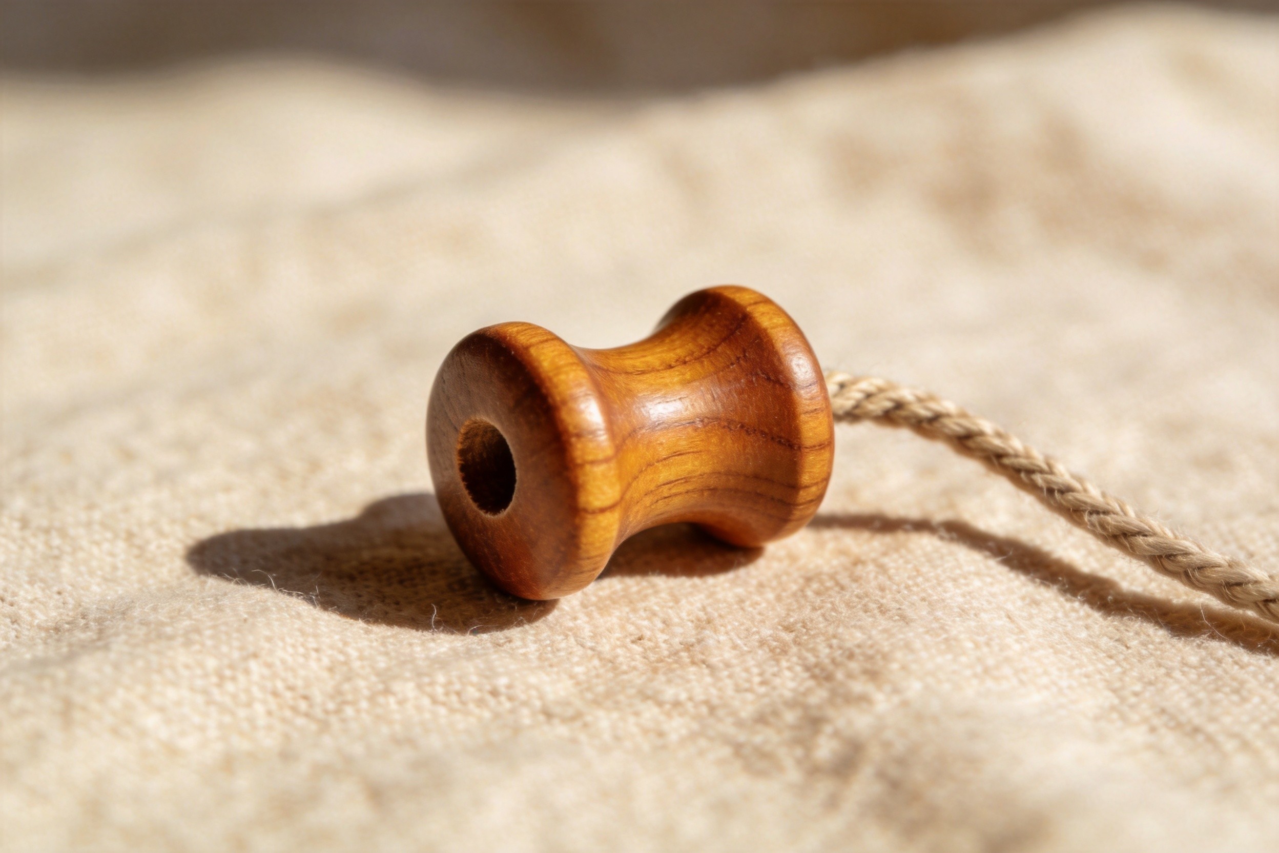 Wooden Button - Honey Brown